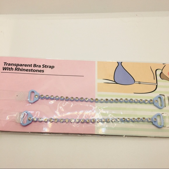 TRANSPARENT BRA STRAPS WITH CRYSTALS IN LIGHT BLUE - Picture 6 of 15